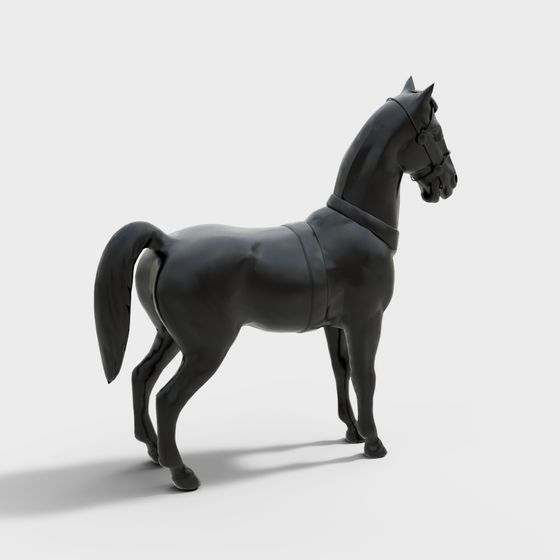 Majestic Black Stallion 3D model