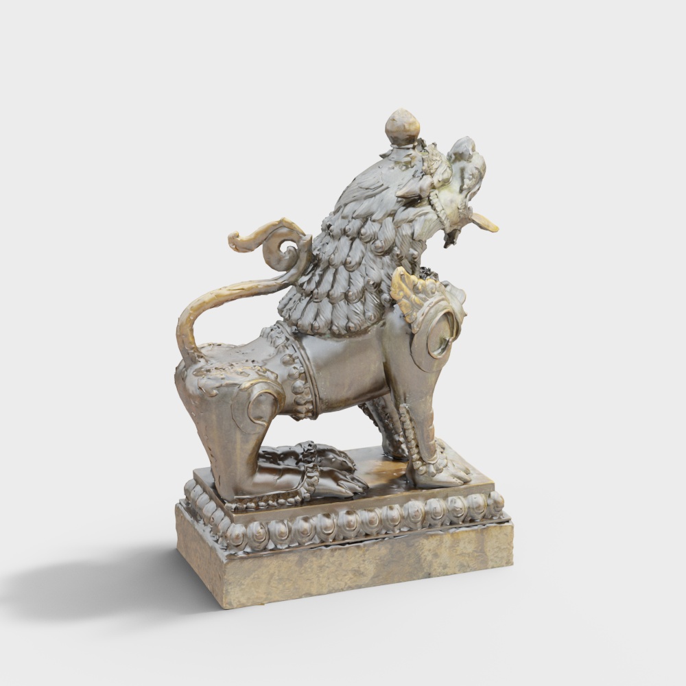 Royal Guardian Lion 3D model for Creative Projects