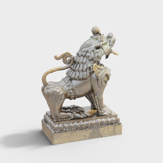 Royal Guardian Lion 3D model for Creative Projects