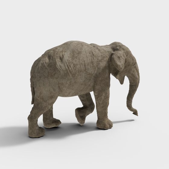 Low Poly Elephant Walk 3D model