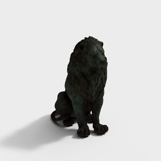 Detailed Bronze Lion 3D model for Creative Projects