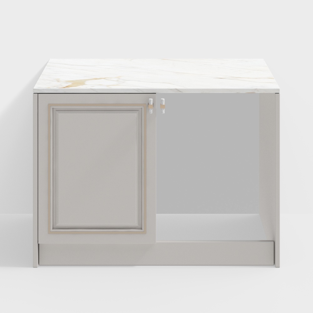 テーブルとキャビネットの組み合わせ