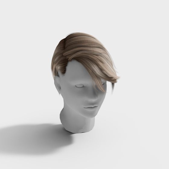 Stylish Low-Polygon Hairstyle Model 3D model