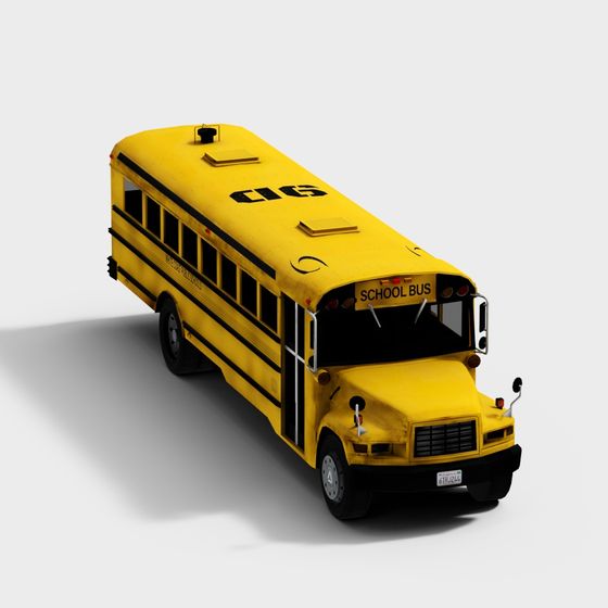 Vibrant School Bus 3D model for Educational Projects