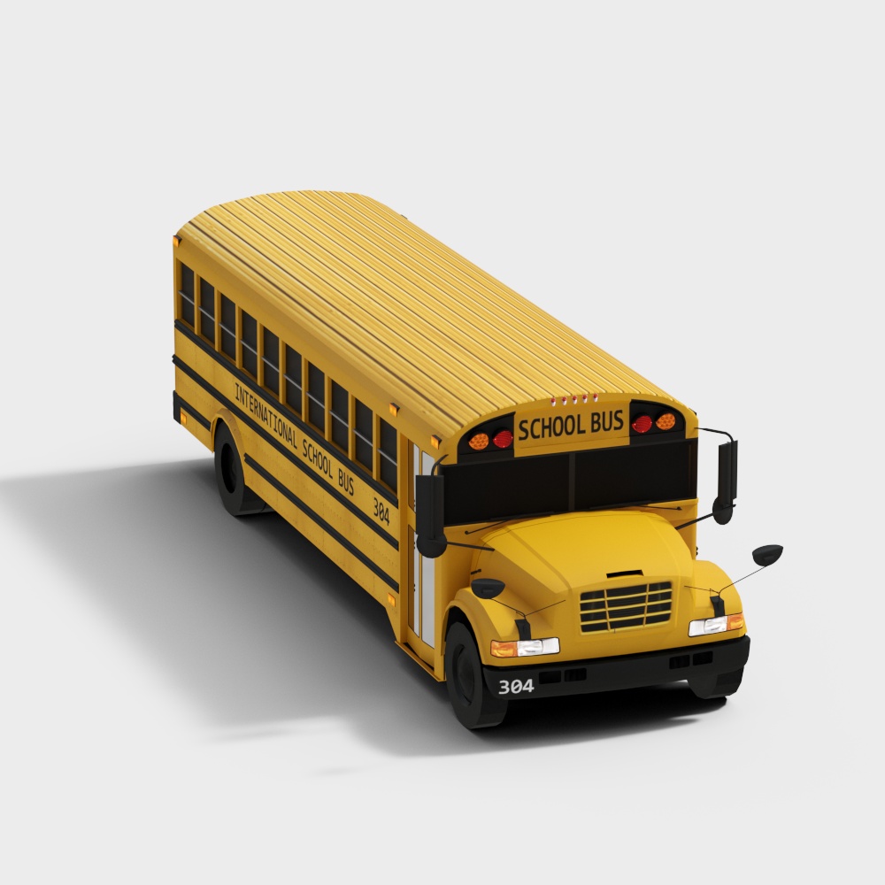 Classic School Bus 3D model for Urban Transport
