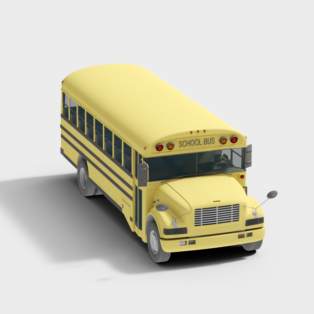 Vibrant School Bus 3D model for Creative Projects