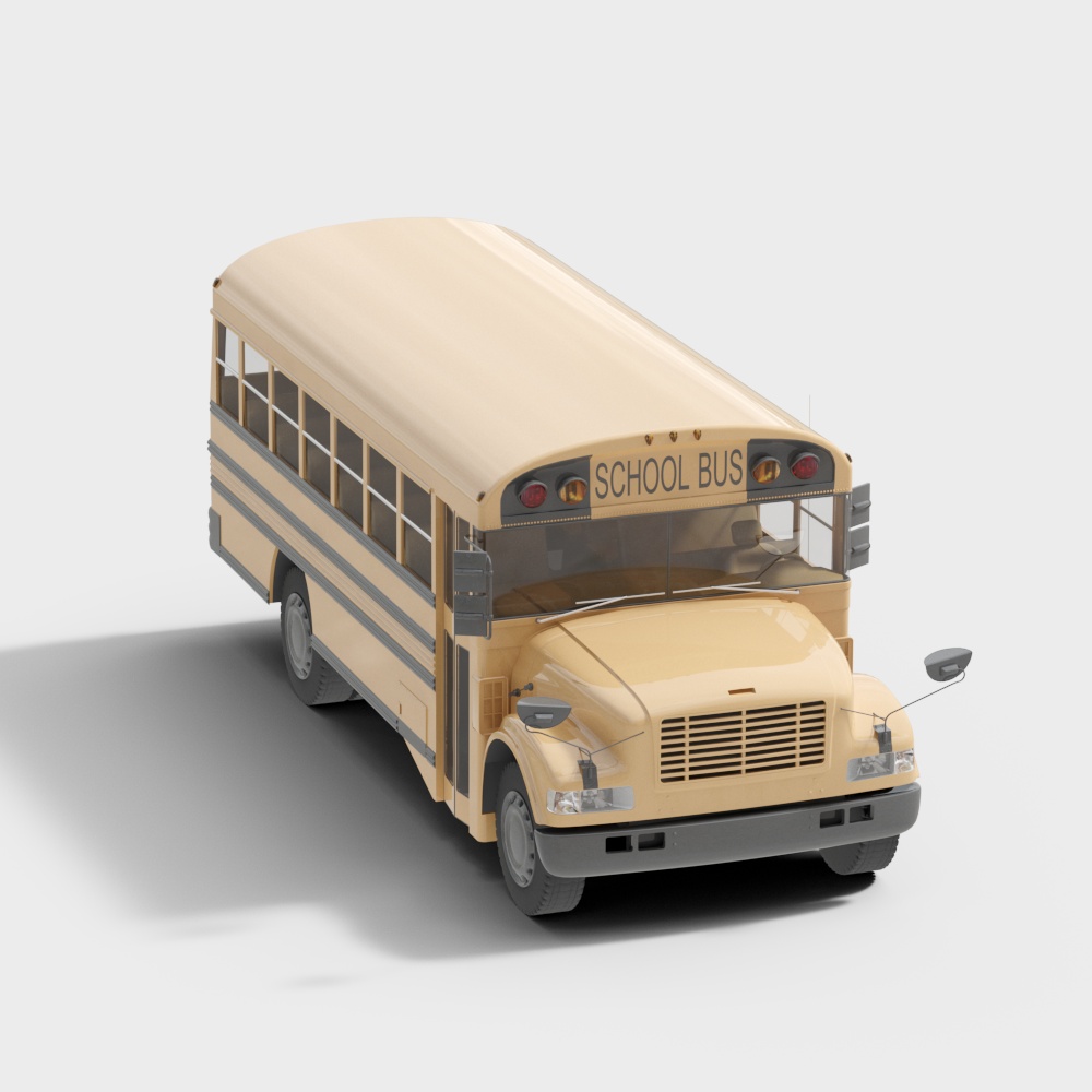 Classic American School Bus 3D model