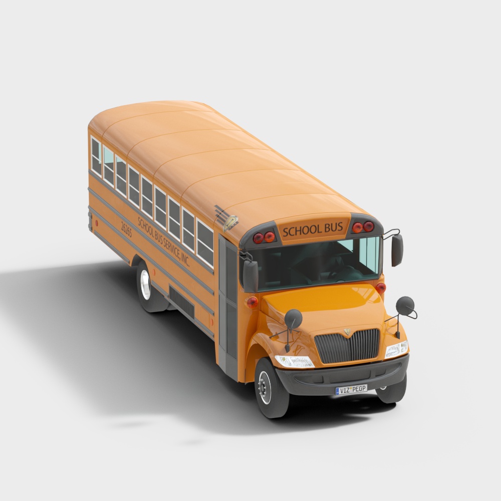 Charming School Bus 3D model