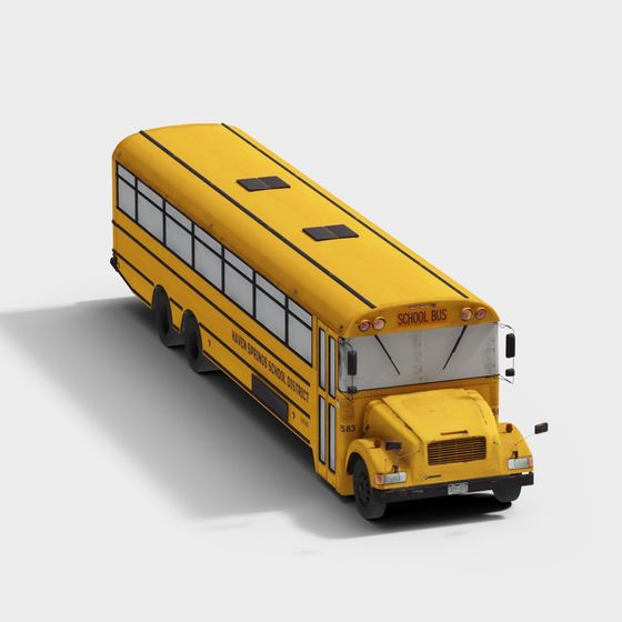 Realistic School Bus 3D model for Urban Education Projects