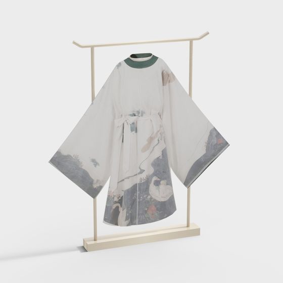 Elegant Low-Poly Kimono 3D Model for Modern Designs