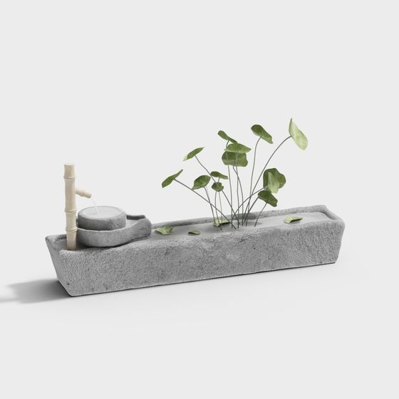 Modern Minimalist Water Feature 3D model