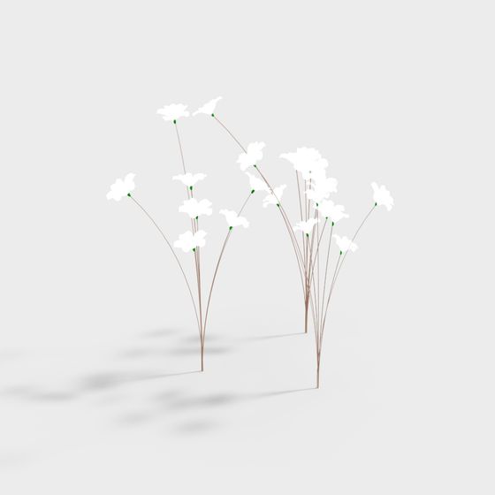 Elegant Snow White Bouquet 3D model for Creative Projects