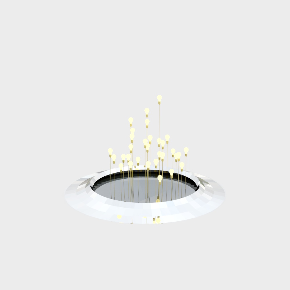 Future Light 3D Model – Futuristic Golden Bulb Design