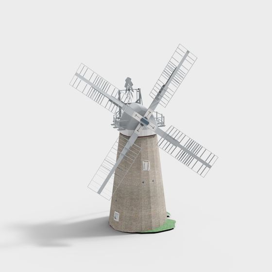Historical Windmill 3D Model