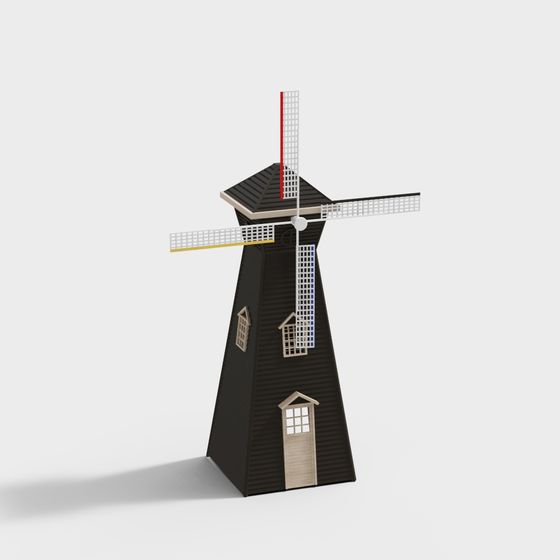 Classic Dutch Windmill 3D model