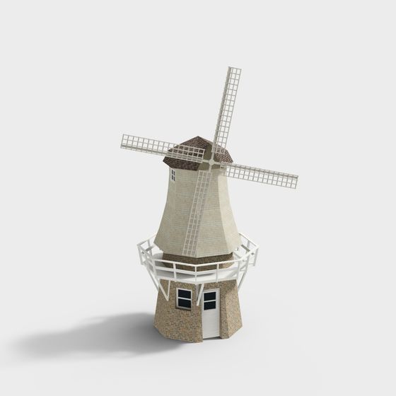 Charming Historical Windmill 3D model