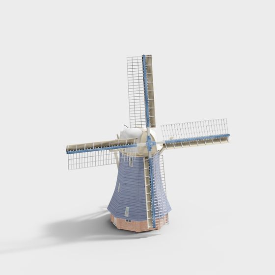 Charming Dutch Windmill 3D model