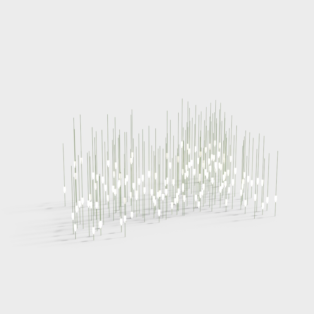 Light Forest 3D Model – Low Poly Green Lamp Post