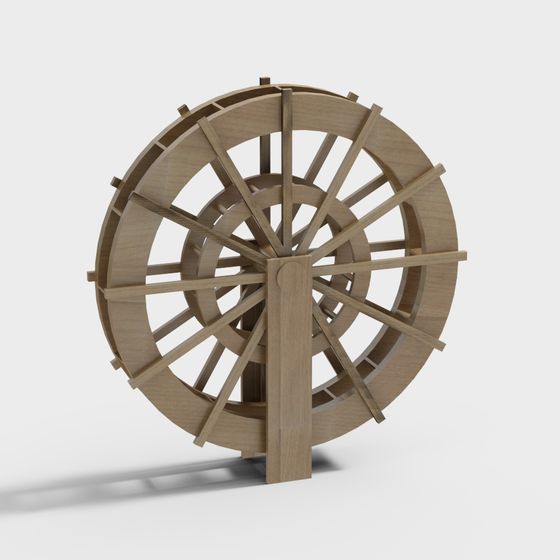 Rustic Water Mill 3D model for Creative Projects