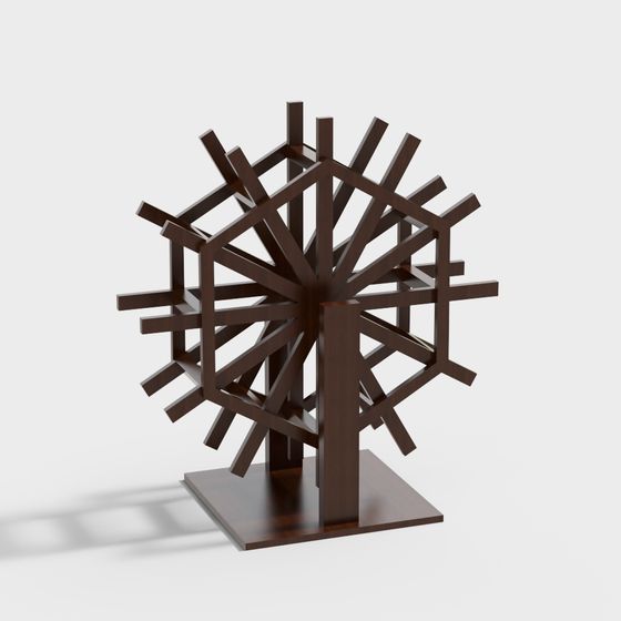 Abstract Gear 3D Model with Unique Low-Polygon Design