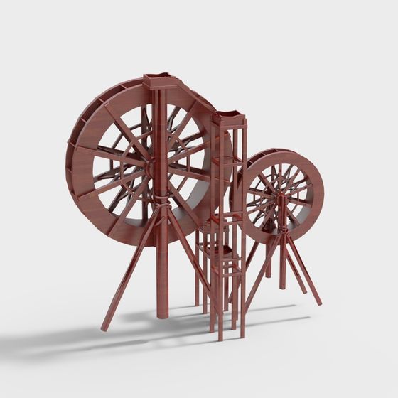 Rural Spinning Wheel 3D model