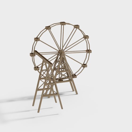 Industrial Aesthetic Ferris Wheel 3D model