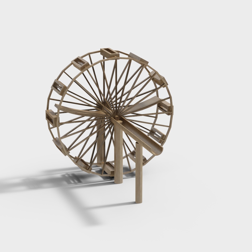 Low Poly Ferris Wheel 3D Model for Creative Projects