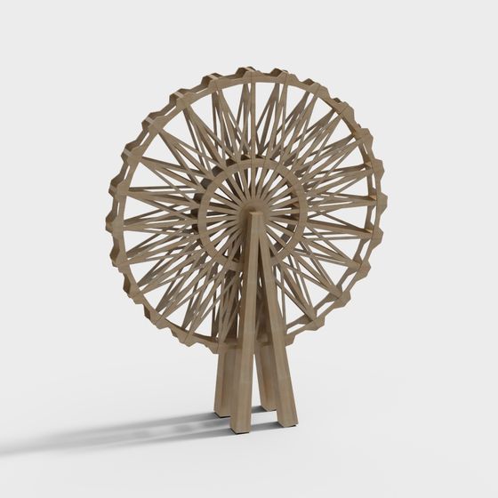 Modern Low-Poly Ferris Wheel 3D model