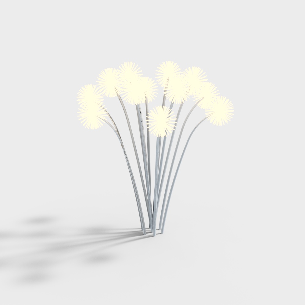 Glowing Dandelion Low Polygon Model – Soft Yellow Glow