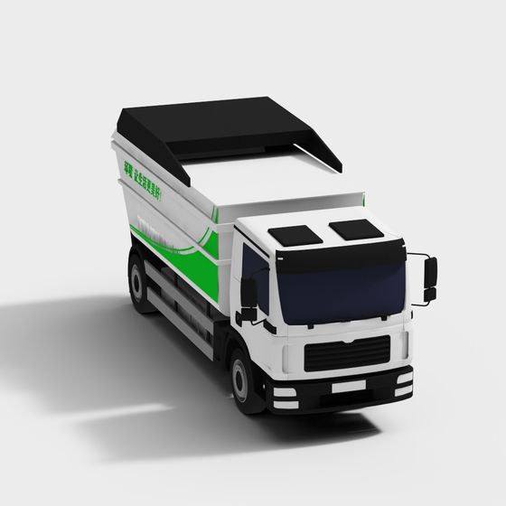 Modern Low-Poly Garbage Truck 3D model