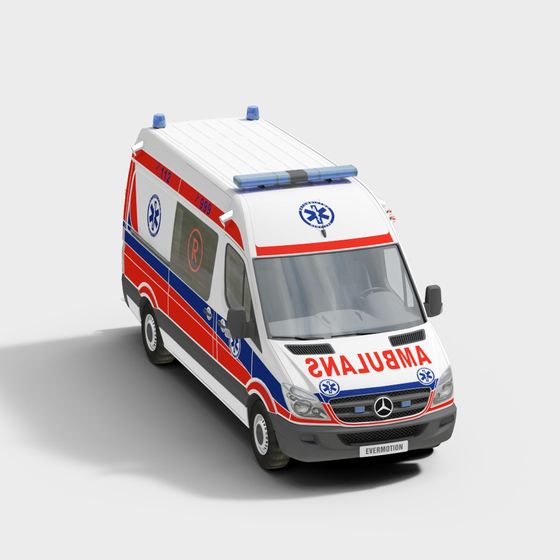 Detailed Ambulance 3D Model for Emergency Services