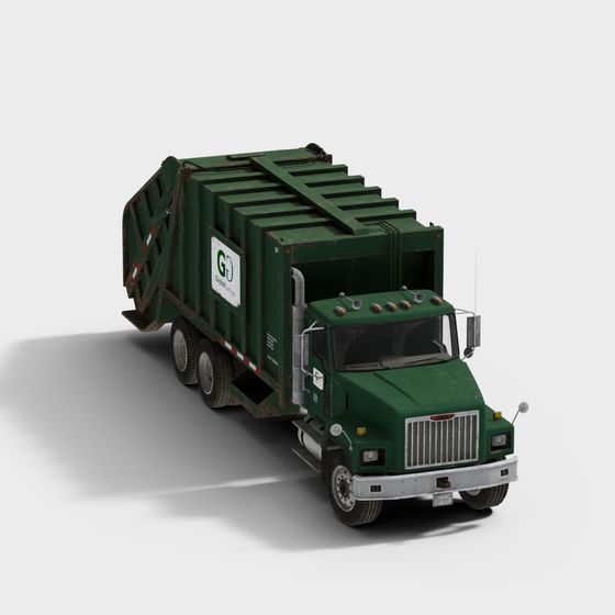 Stylish Garbage Truck 3D model for Urban Projects
