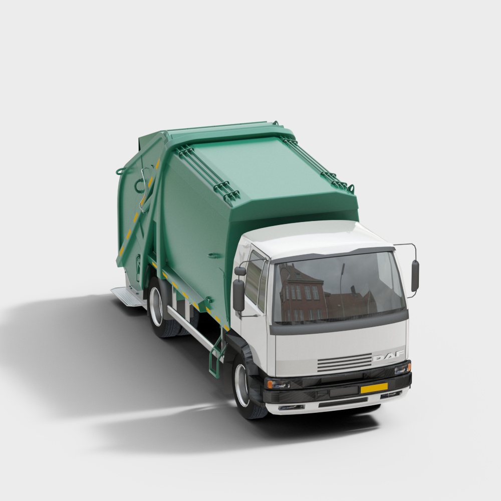 Modern Low-Polygon Garbage Truck 3D model