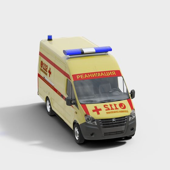Realistic Low-Poly Ambulance 3D model