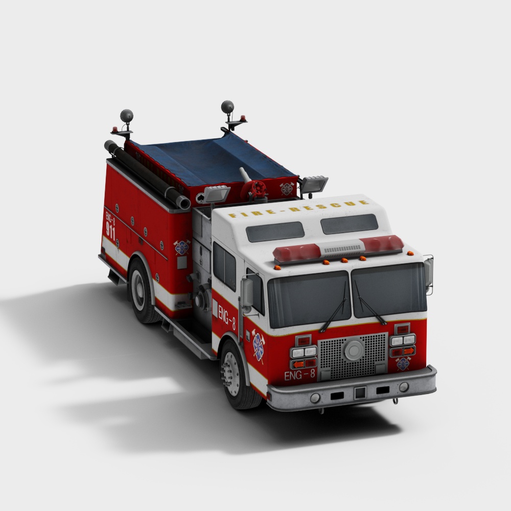 Realistic Fire Truck 3D model for Creative Projects