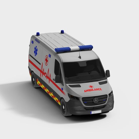 Detailed Ambulance 3D model for Medical Emergencies