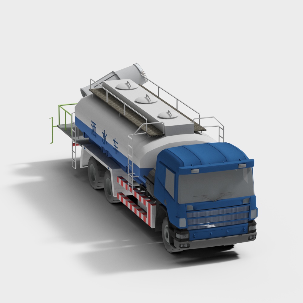 Low-Poly Water Truck 3D model