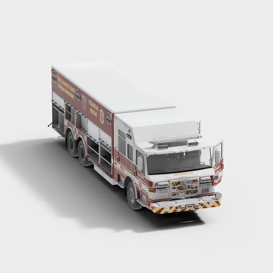 Low-Poly Fire Truck 3D Model for Creative Projects