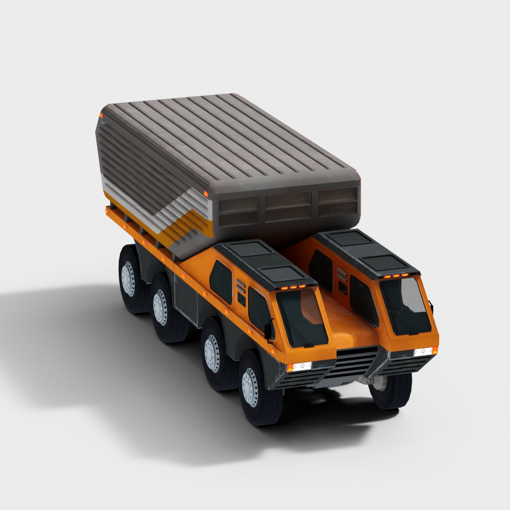 Heavy-Duty Truck 3D Model with Low Polygon Design