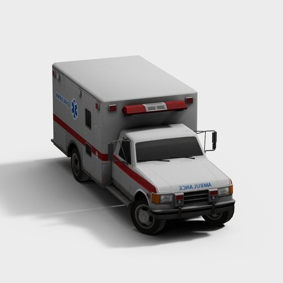 Detailed Ambulance 3D Model for Emergency Services