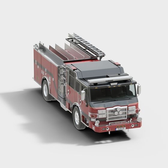 Detailed Fire Truck 3D Model for Creative Projects