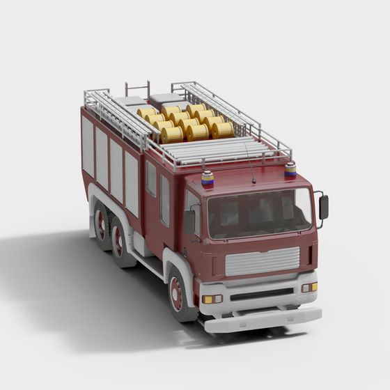 Realistic Fire Truck 3D Model for Designers