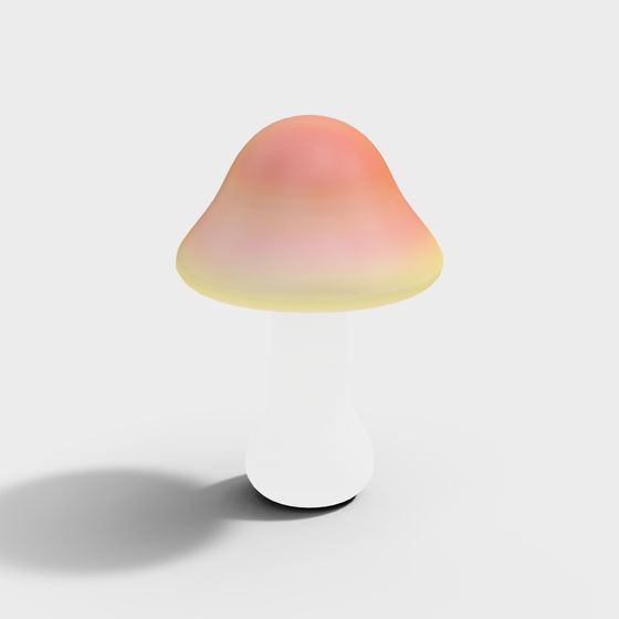 Rainbow Spirit 3D Model - Vibrant Low-Poly Mushroom