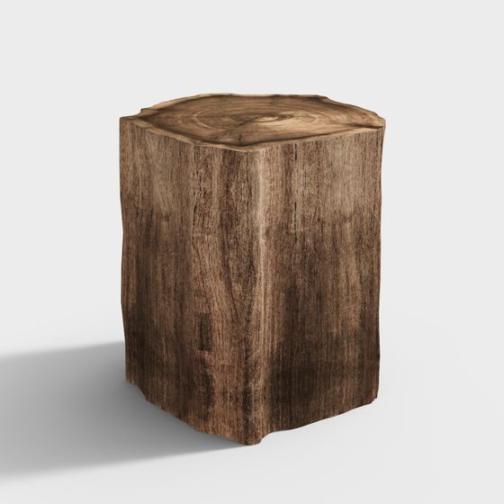Stunning Stump Stool 3D model with Realistic Textures