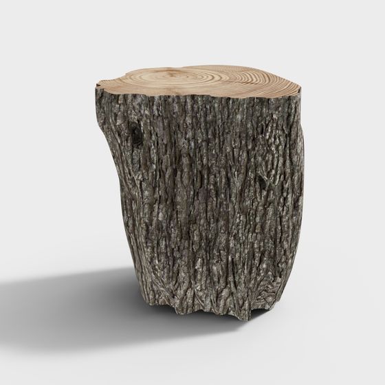 Unique Stump Stool 3D model for Natural Aesthetics