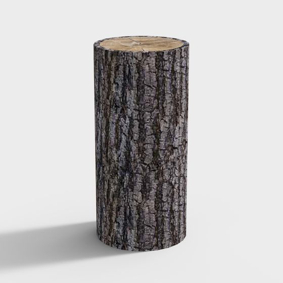 Realistic Low Poly Stump 3D model