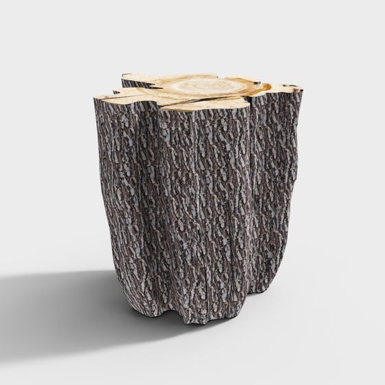 Stump Side Table 3D Model - Nature Meets Modern Aesthetics