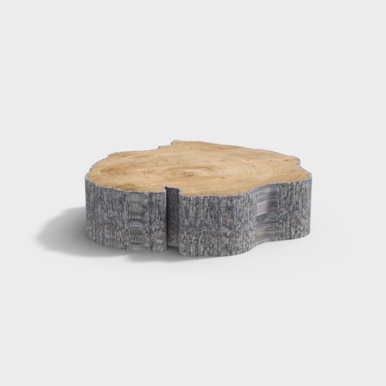 Natural Stump Coffee Table 3D Model for Creative Spaces
