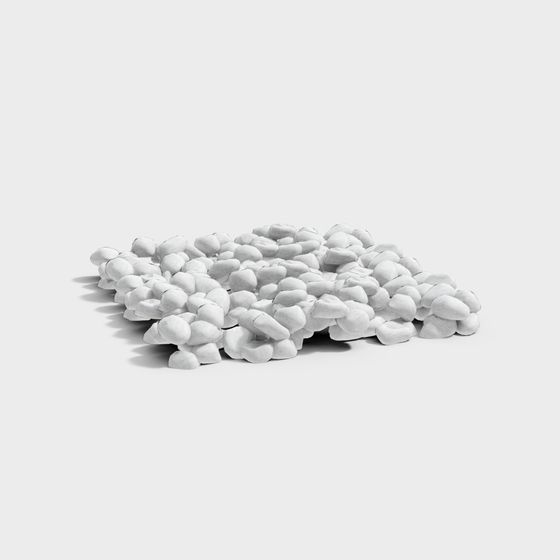 Realistic Low-Poly Pebble Pile 3D model