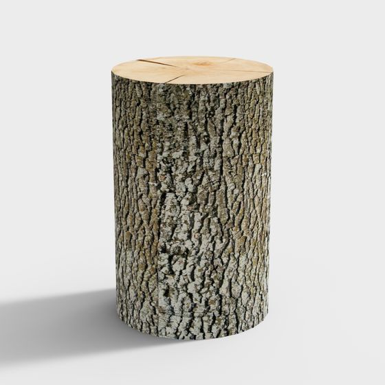 Stunning Stump Stool 3D model for Natural Aesthetics